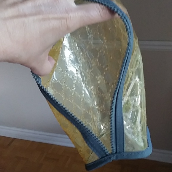 Vintage Gucci clear cosmetic bag toiletry makeup travel clutch pouch - Picture 9 of 9